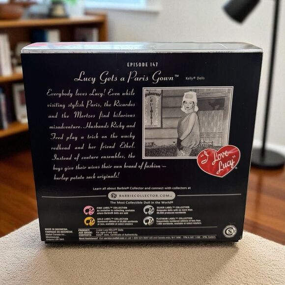 BARBIE I LOVE LUCY KELLY DOLLS LUCY GETS A PARIS GOWN PINK LABEL BARBIE NEW - Picture 3 of 5
